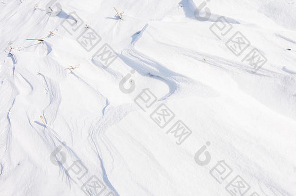 雪和积雪的背景/抽象细节。