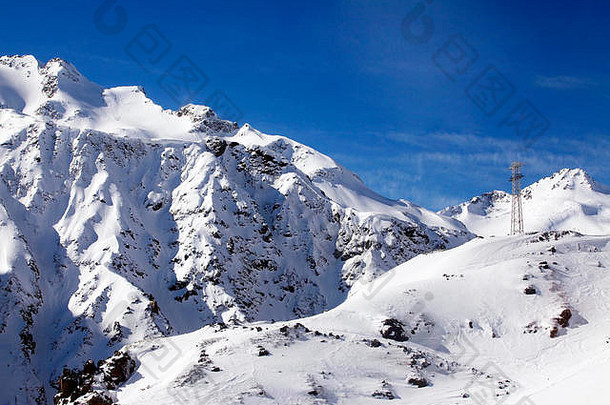 视图elbrus山最高点欧洲俄罗斯高加索地区