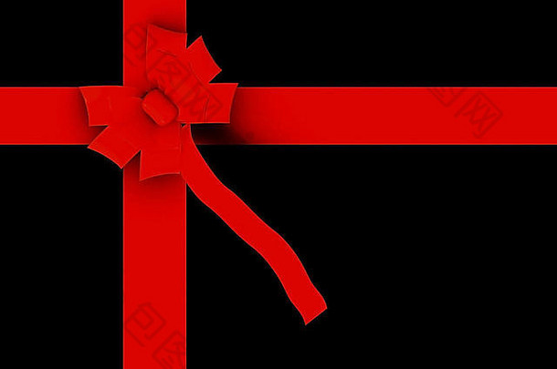 黑色的礼物红色的丝带使