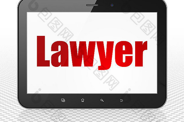 法律理念：展示律师的平板电脑