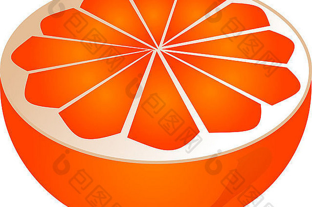 橙色减少一半isomtric插图颜色梯度