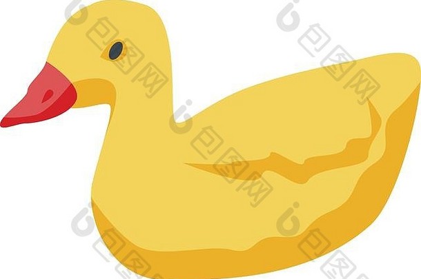 黄色鸭子图标，等距样式
