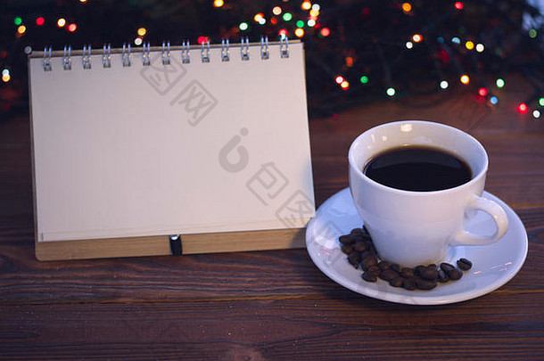 圣诞节生活咖啡杯飞碟笔记本