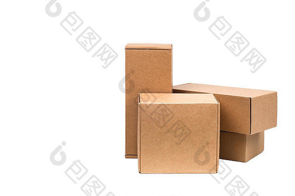 纸板盒子货物白色背景大小孤立的白色背景