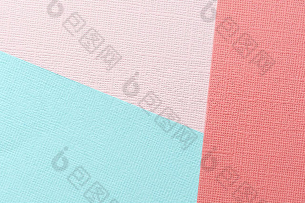 粉色、红色、蓝色抽象纸背景。纸张纹理特写