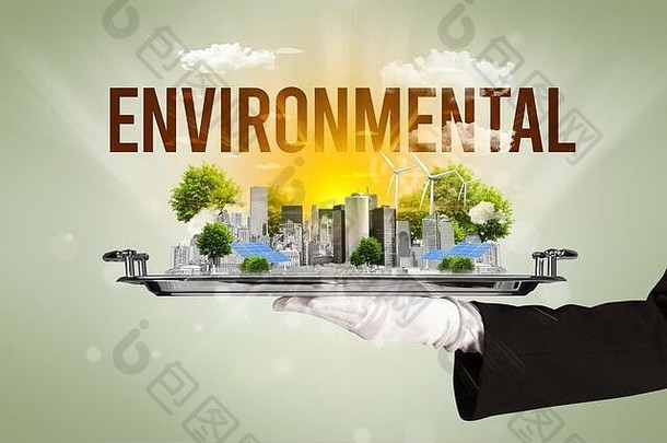 服务员服务生态城市环境登记renewabke能源概念