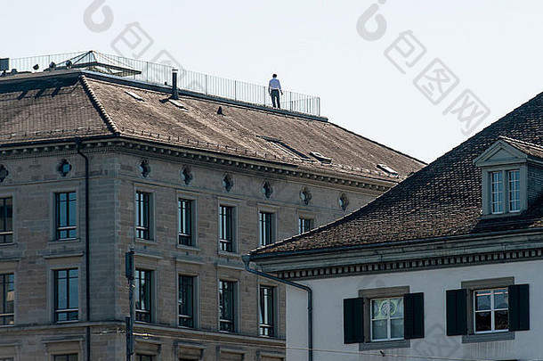 瑞士苏黎世建筑物低角度视图
