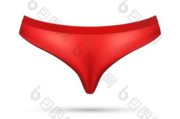 经典女人红色的泳衣丁字裤