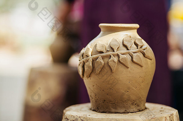 粘土能手工制作的传统的亚洲越南