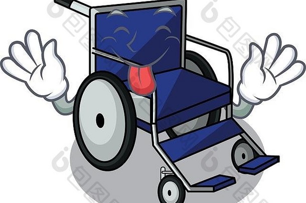 伸出舌头的微型轮椅——吉祥物的形状