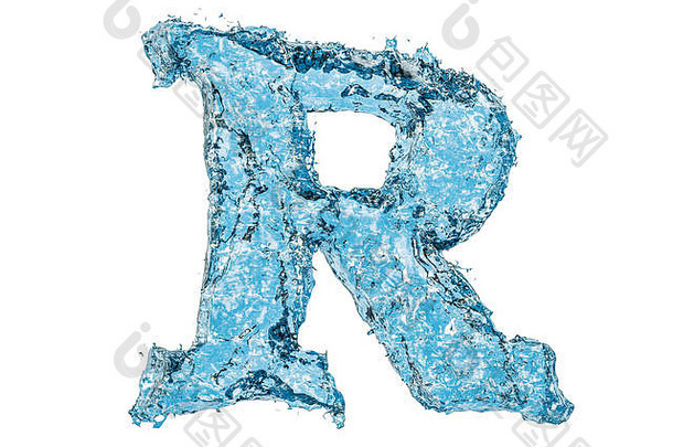 水字母R，在白色背景上隔离的3D渲染