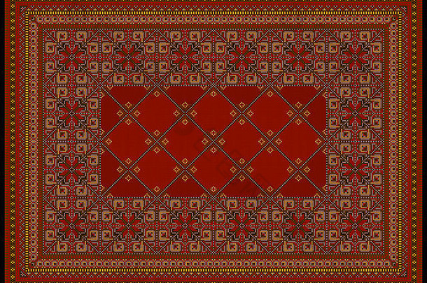 豪华的点缀红色的阴影经典地毯