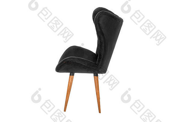 扶手椅白色背景的现代设计师座椅。纹理椅子。