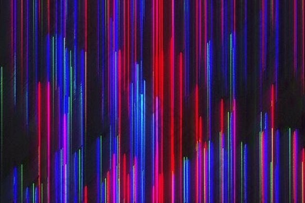 电脑生成的彩色像差乐队像素多色的噪音呈现摘要背景
