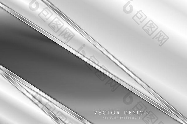 金属背景。灰色和银色的奢华。丝质质感优雅的金属现代设计。