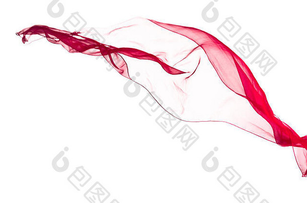 风中的红领巾，隔离在白色背景上
