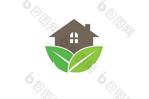 首页森林叶子房子植物标志设计
