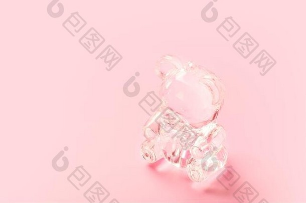 可爱的水晶泰迪熊玩具温柔的小指背景