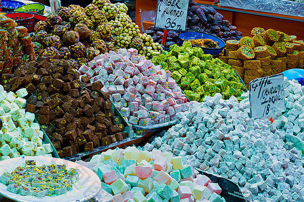 东部集市传统的糖果
