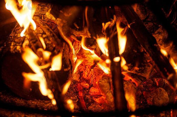火火焰保护烧烤宏背景细艺术高质量打印