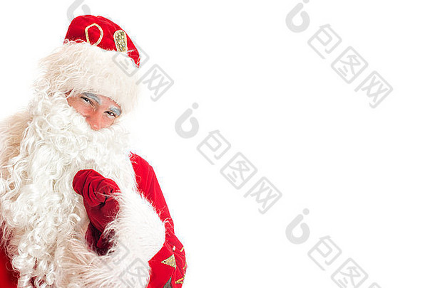 圣诞老人白色的隔离带。