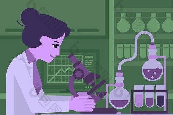 女人科学家工作实验室