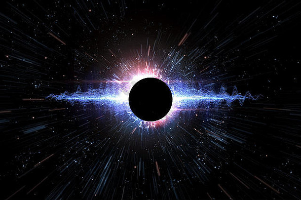 宇宙黑洞爆炸空间背景3D插图