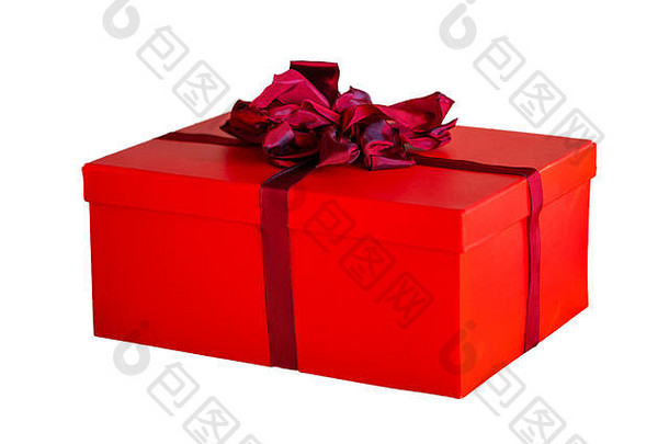 白色背景上的红色礼品盒
