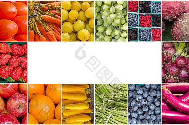生产拼贴画受欢迎的水果蔬菜模式彩虹