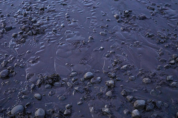 摘要形状泥滩borgarfjorð你西方冰岛显示深颜色低冬天光