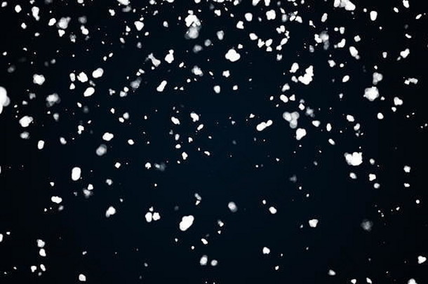雪花随机慢下降空气电脑生成的呈现雪黑色的背景