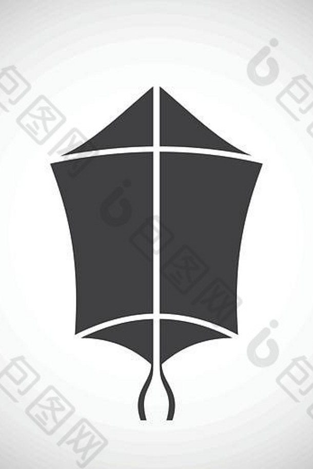 背景上的风筝图标用于图形和网页设计。简单的说明。网站按钮或移动应用程序的互联网概念符号。