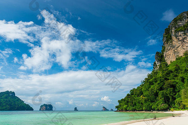 美丽的热带景观海悬崖泰国