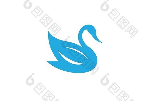 蓝色的鹅鸭游泳标志
