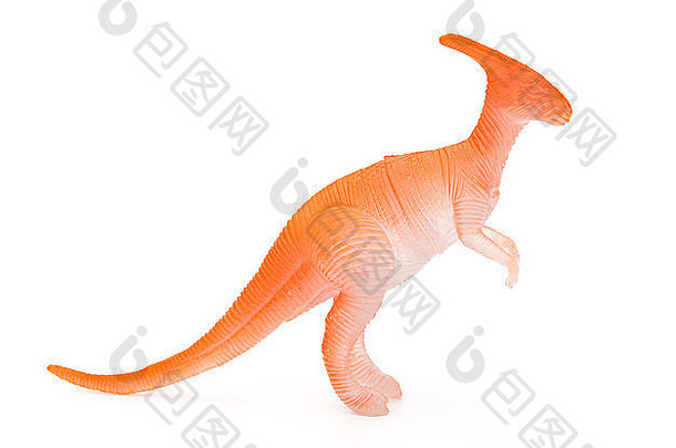 一边视图橙色副蜥蜴<strong>玩具</strong>白色背景