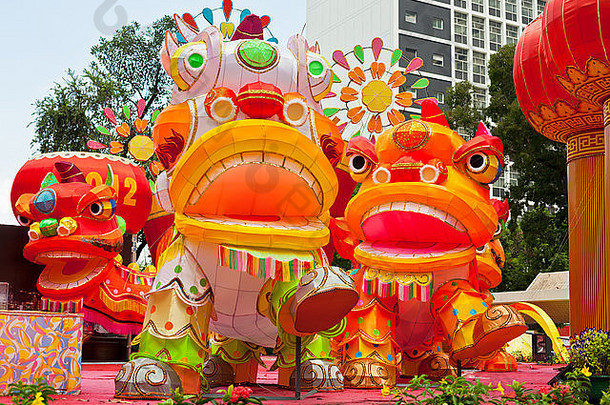 中国<strong>传统</strong>节日装饰龙公园。香港