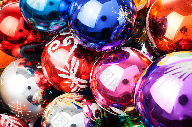 圣诞饰品玻璃球饰品。圣诞饰品复古玻璃球。