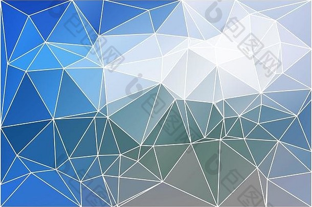 白色蓝色的阴影摘要低聚几何背景白色三角形网