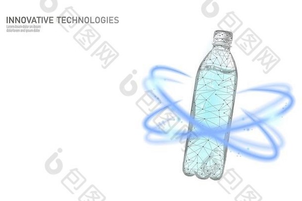 水瓶多边形横幅阿卡液体包塑料透明的喝完整的饮料清洁自然承压喝水低聚白色