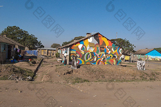 画房子肯尼亚村裂痕谷非洲