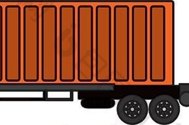 集装箱货物的彩色侧边卡车运输