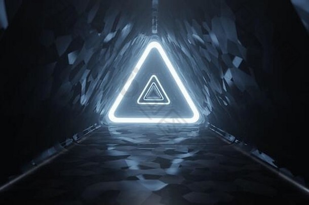 黑暗未来隧道3d渲染插图