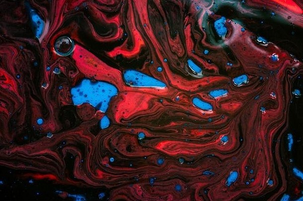 摘要背景波条纹蓝色的黑色的红色的颜色自然背景石油<strong>水</strong>彩油漆<strong>水</strong>除了