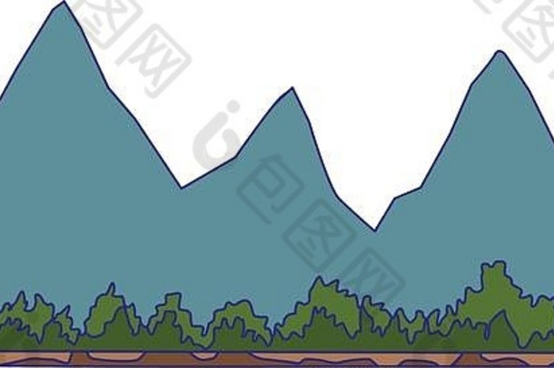 岩石山峰图标平设计