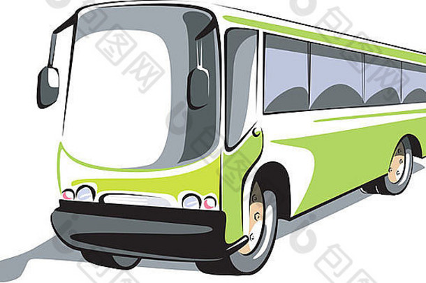 绿色运输公共汽车