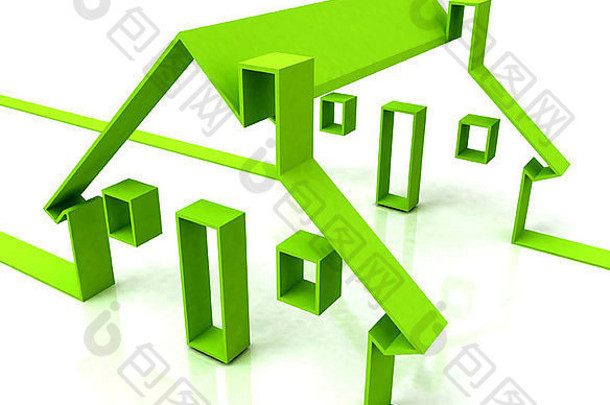 <strong>绿色</strong>房屋符号表示不动产或租金