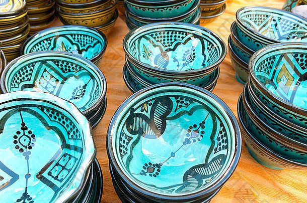 出售陶瓷典型的摩洛哥