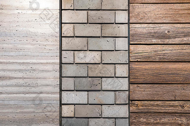 变形墙混凝土砖木材董事会自然石头灰色颜色面板