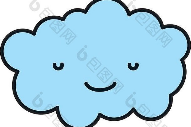 颜色卡瓦伊可爱和快乐的云蓬松的天气
