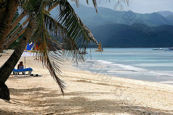 白色海滩菲律宾长滩岛